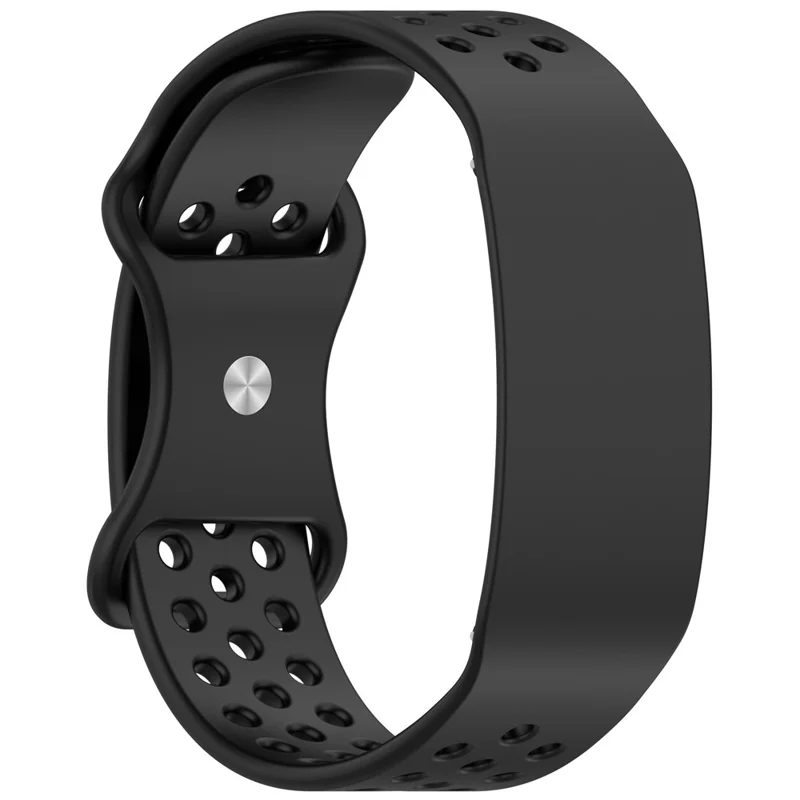 For Garmin CIRQA Smart Band Silicone Watch Strap Breathable Perforated Holes Band - Black