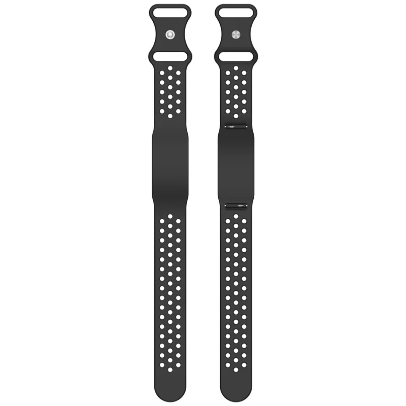 For Garmin CIRQA Smart Band Silicone Watch Strap Breathable Perforated Holes Band - Black
