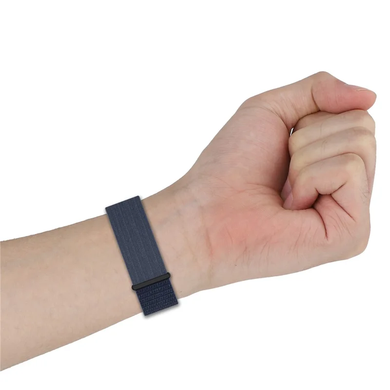 For Garmin CIRQA Smart Band Adjustable Wrist Band Woven Nylon Watch Strap - Denim Blue