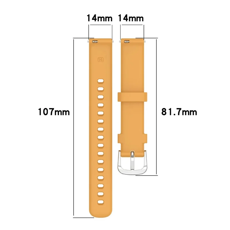 For Garmin CIRQA Smart Band Silicone Strap Quick Release Metal Pin Buckle Adjustable Watch Band - Yellow