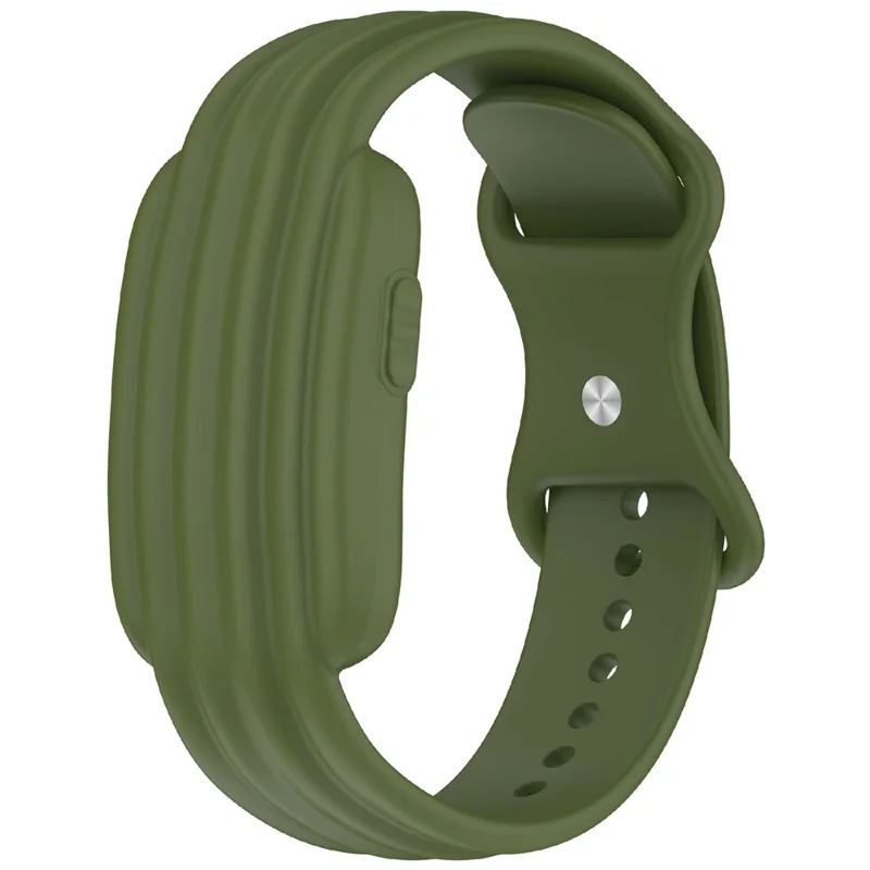 For Garmin CIRQA Smart Band Silicone Strap with Case Cover Adjustable Soft Breathable Watch Band - Army Green