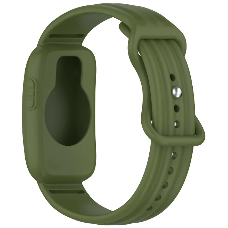 For Garmin CIRQA Smart Band Silicone Strap with Case Cover Adjustable Soft Breathable Watch Band - Army Green