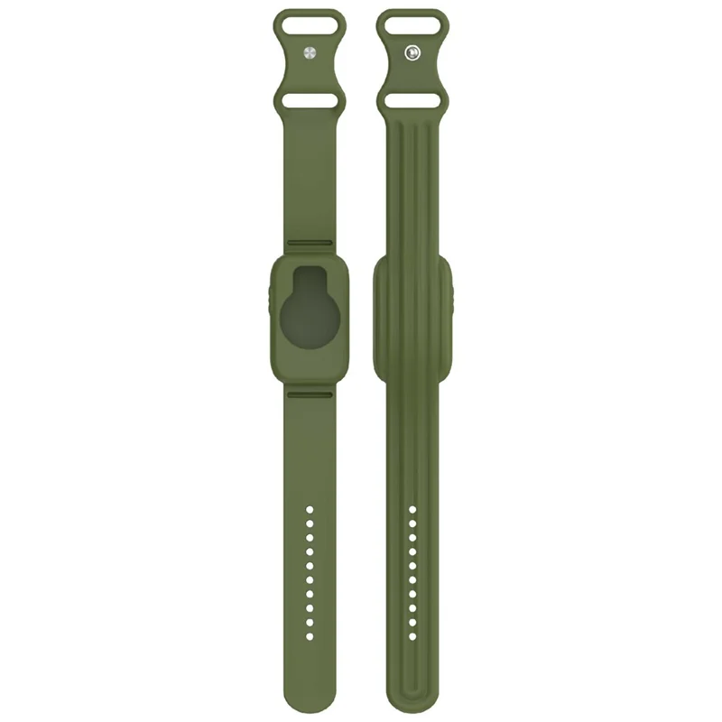 For Garmin CIRQA Smart Band Silicone Strap with Case Cover Adjustable Soft Breathable Watch Band - Army Green