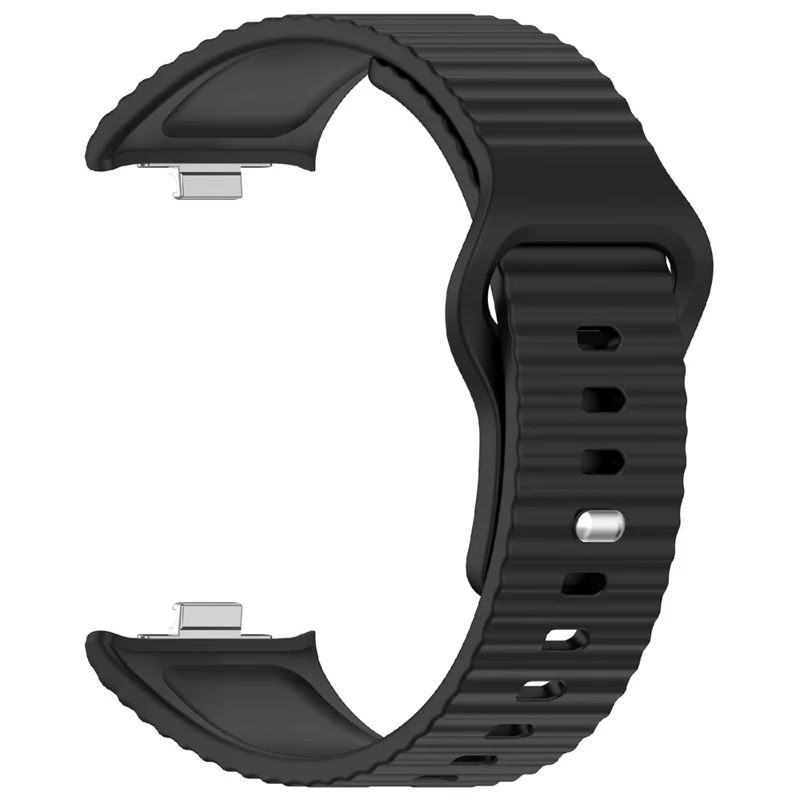 Silicone Watch Strap for Xiaomi Redmi Watch 6 / 6 Active / 6 Lite / Watch 5 / 4 Stripe Texture Watch Band - Black