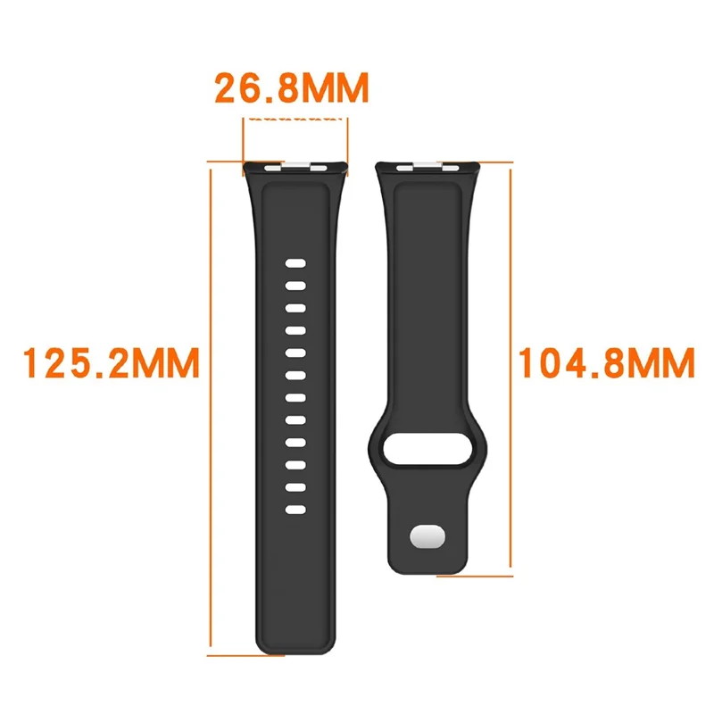 Silicone Watch Strap for Xiaomi Redmi Watch 6 / 6 Active / 6 Lite / Watch 5 / 4 Stripe Texture Watch Band - Black