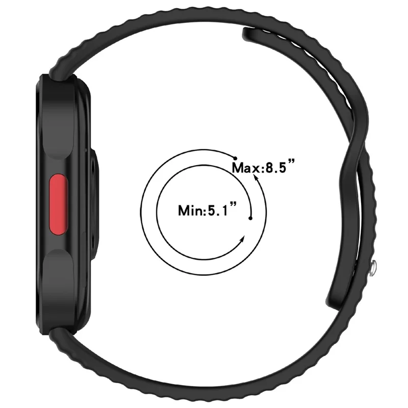 Silicone Watch Strap for Xiaomi Redmi Watch 6 / 6 Active / 6 Lite / Watch 5 / 4 Stripe Texture Watch Band - Black