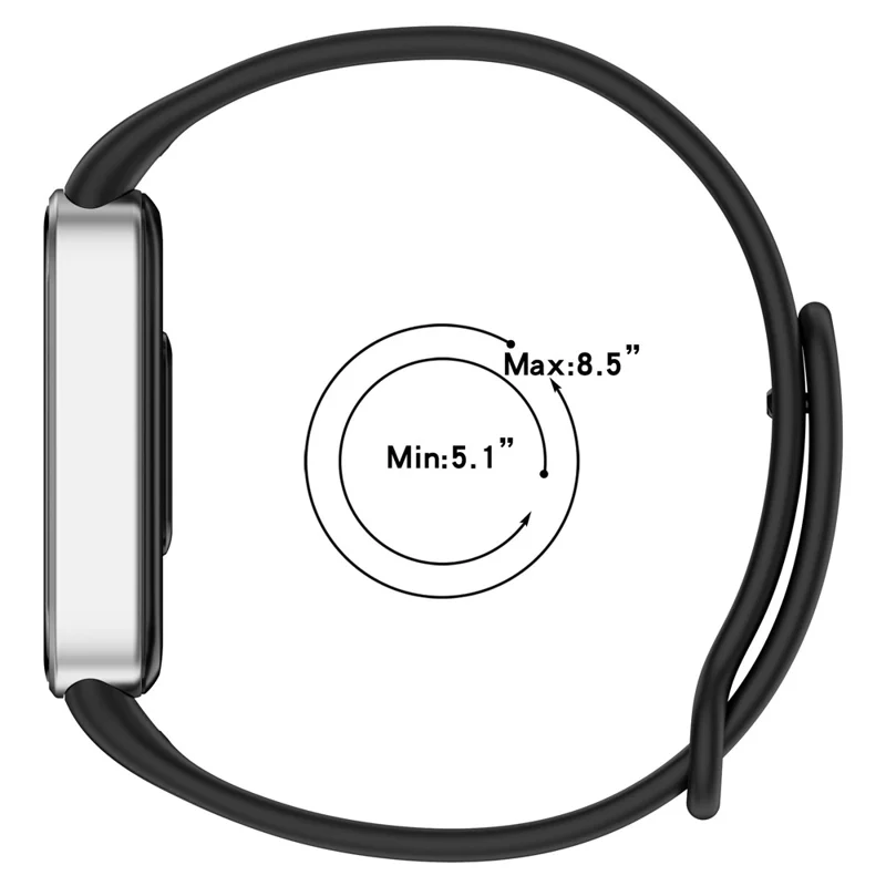 For Xiaomi Smart Band 11 Active Strap Adjustable Quick Release Replacement TPU Watch Band - Black