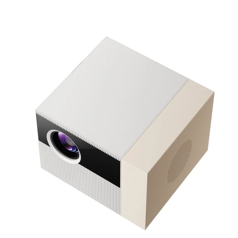 D1-ZT 720P Projector 4K Decoding Auto Keystone 45 Degree Gimbal Dual-Band WiFi for Home - Beige  /  EU Plug