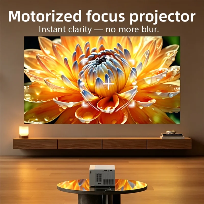 D1-ZT 720P Projector 4K Decoding Auto Keystone 45 Degree Gimbal Dual-Band WiFi for Home - Beige  /  EU Plug