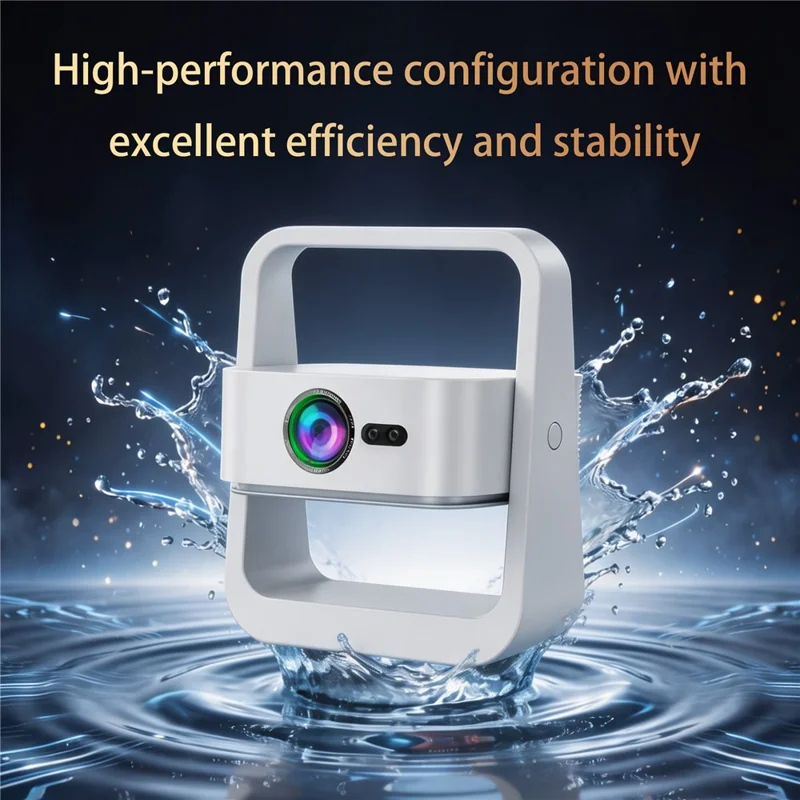 Q8-2 1080P Full HD Mini Projector Android WiFi 6 180 Degree Rotation for Ceiling Projection - White  /  EU Plug