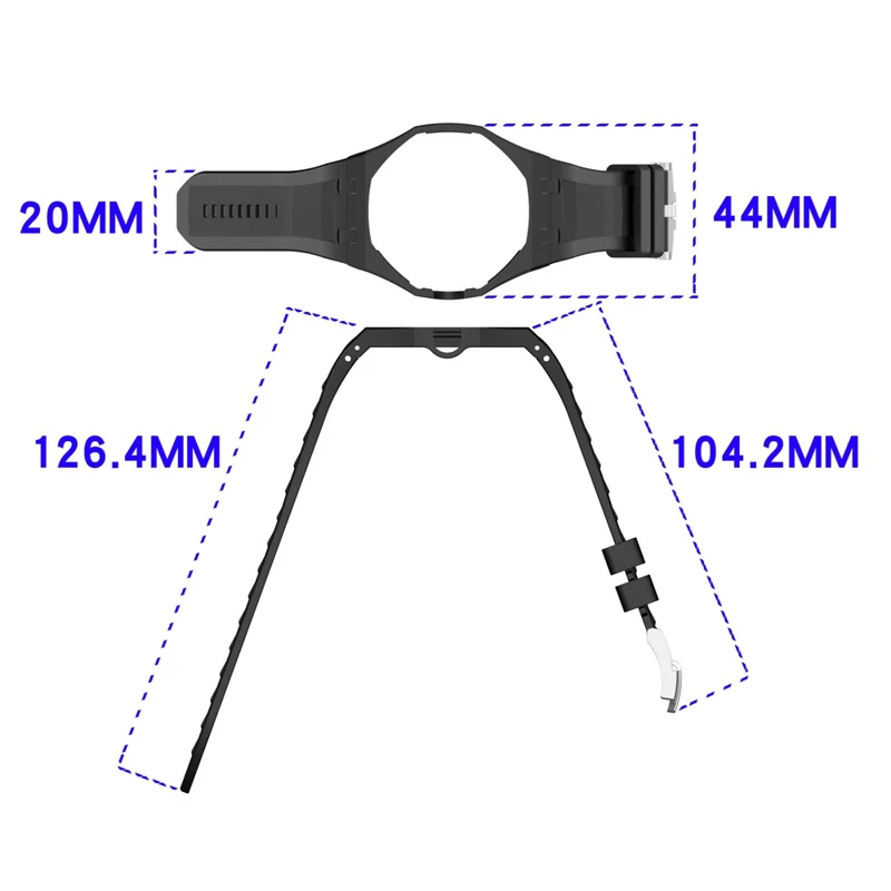 For Swatch Royal Pop Strap with Watch Case Horizontal Grid Integrated Silicone Watch Band - Black  /  12 O'clock Direction