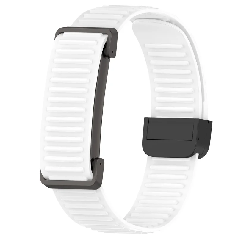 For Google Fitbit Air Silikonetrukke med Magnetisk Spænde, Hurtigløsning, Tekstureret Justerbar Bånd - Hvid / Sort