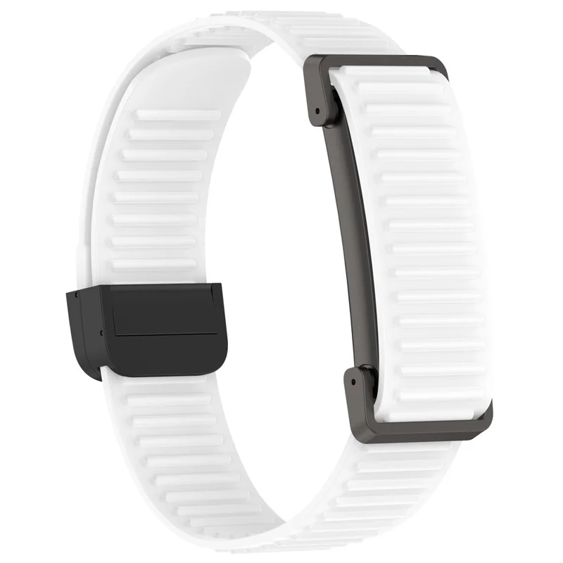 For Google Fitbit Air Silikonetrukke med Magnetisk Spænde, Hurtigløsning, Tekstureret Justerbar Bånd - Hvid / Sort