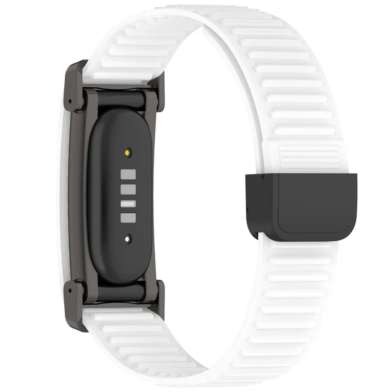 For Google Fitbit Air Silikonetrukke med Magnetisk Spænde, Hurtigløsning, Tekstureret Justerbar Bånd - Hvid / Sort
