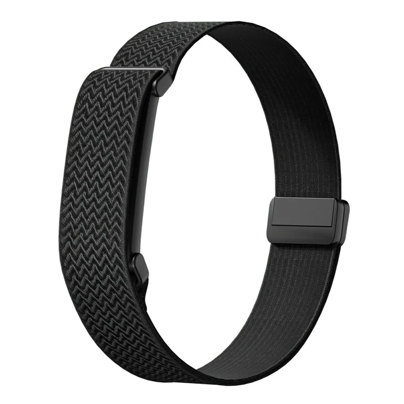 För Google Fitbit Air Nylonarmband Reglerbart Vävt Mönster Snabbkoppling Armrem - Svart