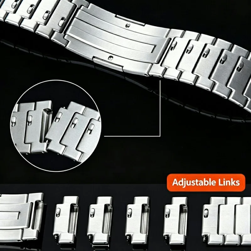 For Huawei Watch 6 Pro 46mm Band Quick Release Links Button Spring Bar Titanium Alloy Watch Strap - Black