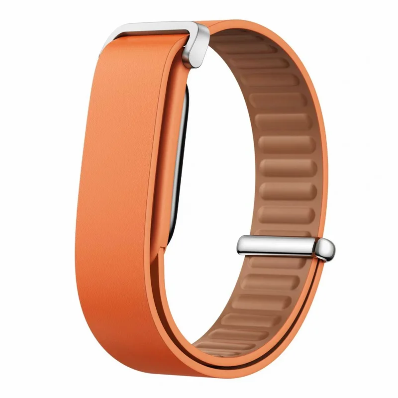 För Google Fitbit Air Riktigt Nappaläder Klockband PC-ram Byte Armband - Orange