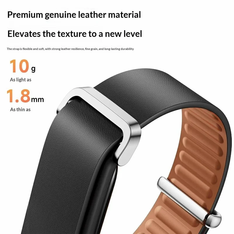 För Google Fitbit Air Riktigt Nappaläder Klockband PC-ram Byte Armband - Orange