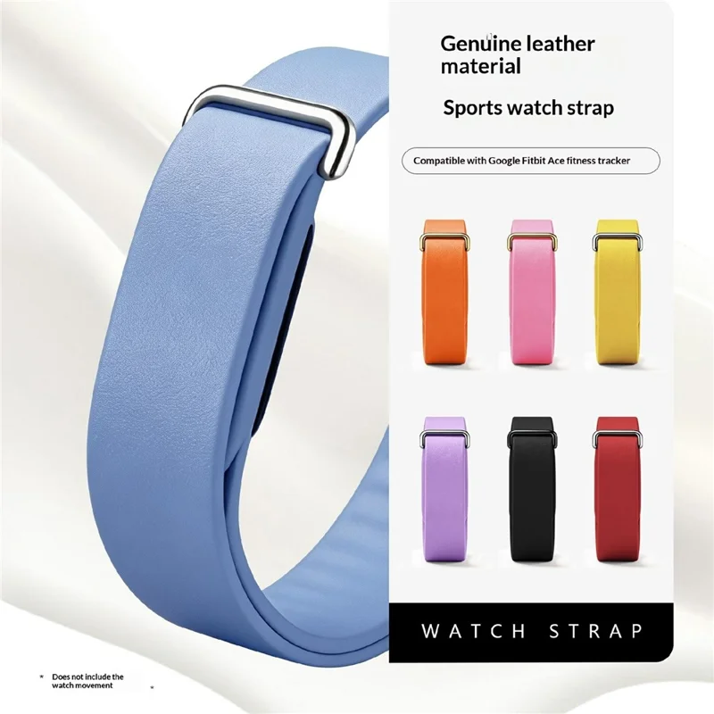 För Google Fitbit Air Klocka Band PU Läder Justerbart Klockband Ersättning - Blå