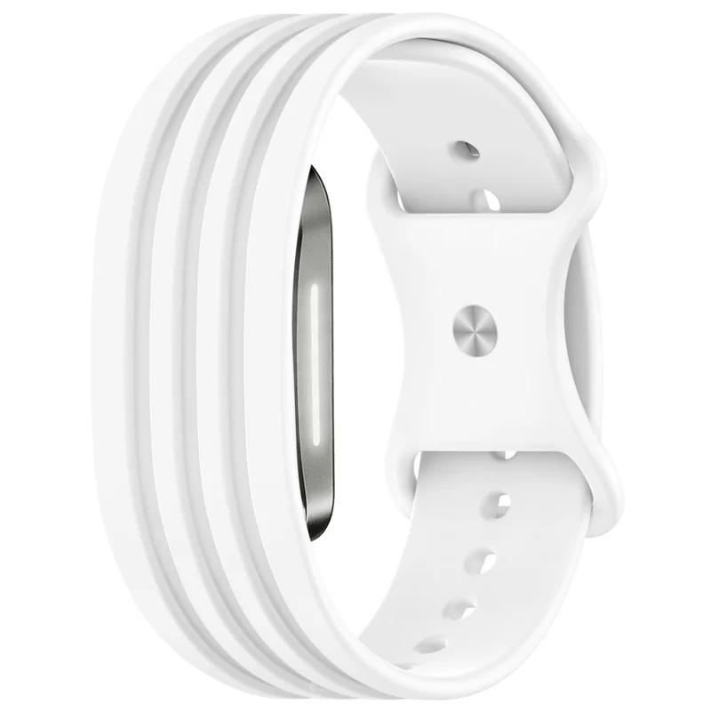 For Hume Band 2.0 Silicone Strap Vertical Stripe Texture Adjustable Non-Wrap Watch Band - White