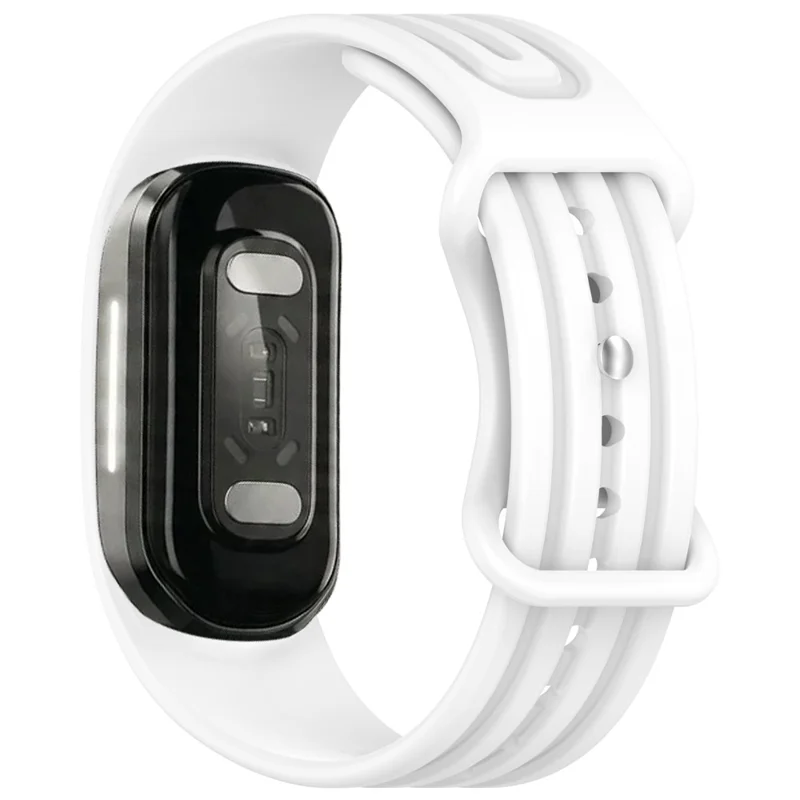 For Hume Band 2.0 Silicone Strap Vertical Stripe Texture Adjustable Non-Wrap Watch Band - White