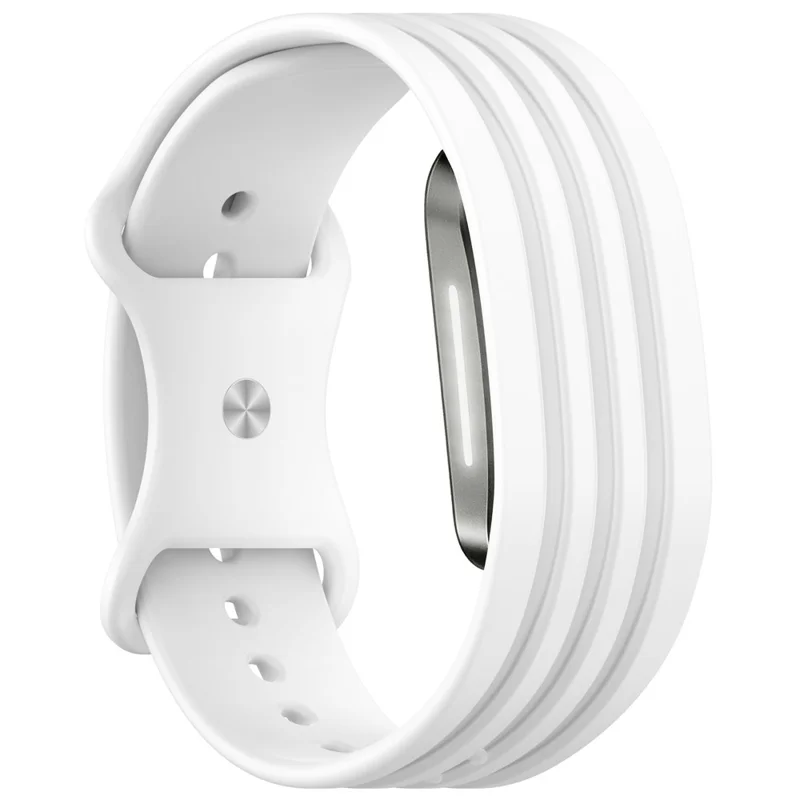 For Hume Band 2.0 Silicone Strap Vertical Stripe Texture Adjustable Non-Wrap Watch Band - White