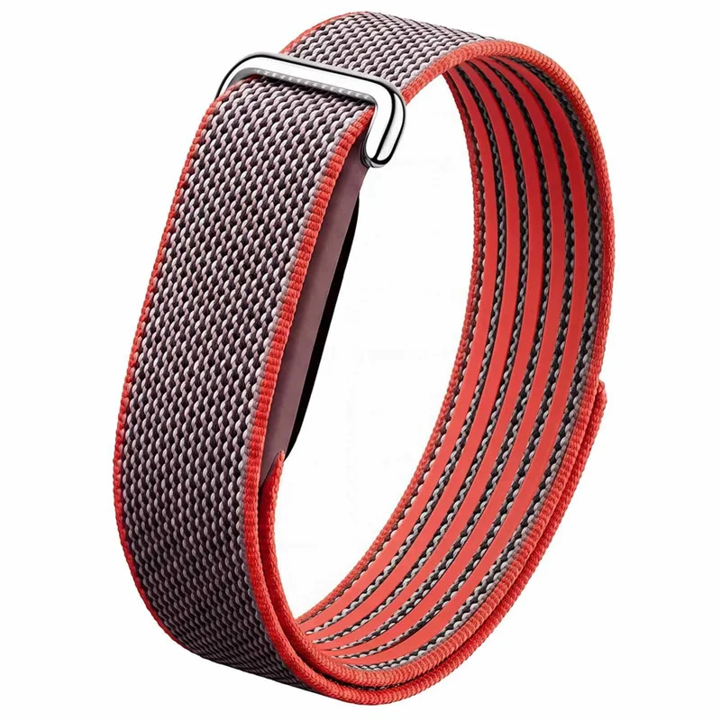 Für Google Fitbit Air Nylon Loop Armband Verstellbarer Klettverschluss Atmungsaktives Armband (Kollaborationsversion) – Punktemuster Orange