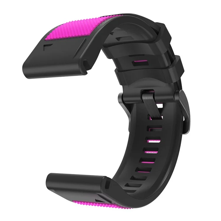 Für Garmin Fenix 6 / Fenix 5 / Forerunner 945 / Forerunner 935 / MARQ Dual Color Watch Band 22mm Soft Silicone Replacement Band Strap Accessory - Pink / Black