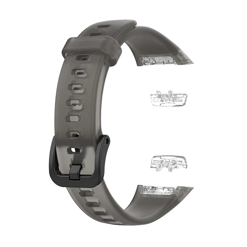 Przezroczyste wodoodporne paski z TPW do wymiany na zegarki Huawei Band 6 / Honor Band 6 – przezroczysty czarny