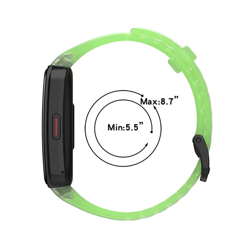 Przezroczyste wodoodporne paski z TPW do wymiany na zegarki Huawei Band 6 / Honor Band 6 – przezroczysty czarny