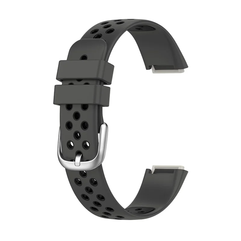 Cinturino di ricambio in silicone bicolore da 15,4 mm, traspirante, morbido, regolabile, impermeabile per Fitbit Luxe/Special Edition - Nero