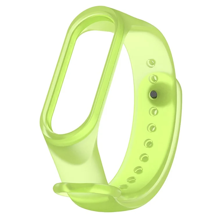 Translucent Silicone Smart Watch Strap Replacement Watchband for Xiaomi Mi Band 3/4 - Transparent Green