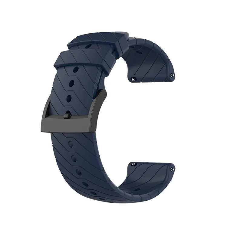 24mm Twill Texture Silicone Replacement Adjustable Smartwatch Strap Sport Band for Suunto 9 / 9 Baro / D5 / 9 Copper - Midnight Blue