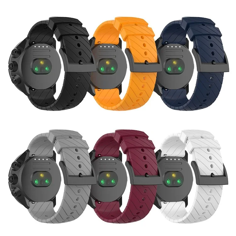 Banda Deportiva de Correa de Reloj Inteligente Ajustable de Reemplazo de Silicona de Textura Sembrado de 24 mm Para Suunto 9 / 9 Baro / D5 / 9 Cobre - Azul de Medianoche