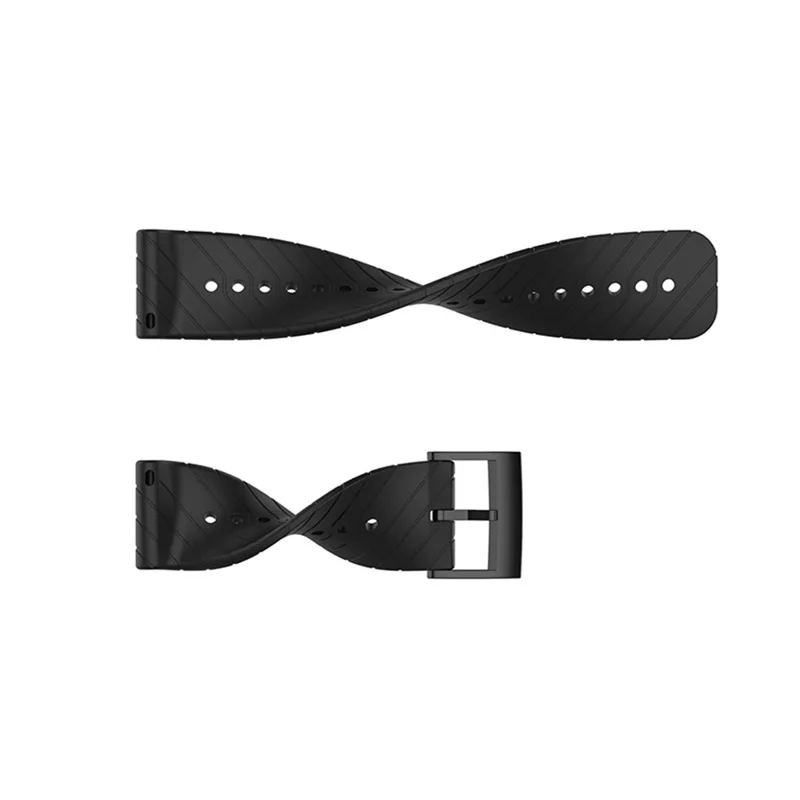 24mm Twill Texture Silicone Replacement Adjustable Smartwatch Strap Sport Band for Suunto 9 / 9 Baro / D5 / 9 Copper - Black