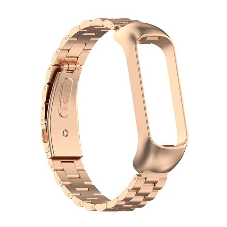 Per Samsung Galaxy Fit2 SM-R220 Bracciale in metallo Sostituzione di tre perline in acciaio inossidabile massiccio - Rosa oro