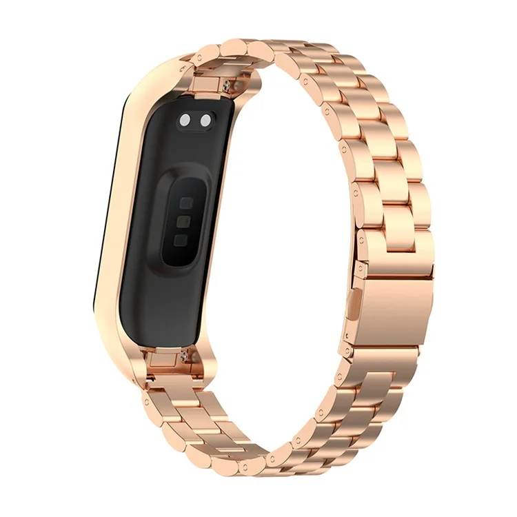 Per Samsung Galaxy Fit2 SM-R220 Bracciale in metallo Sostituzione di tre perline in acciaio inossidabile massiccio - Rosa oro