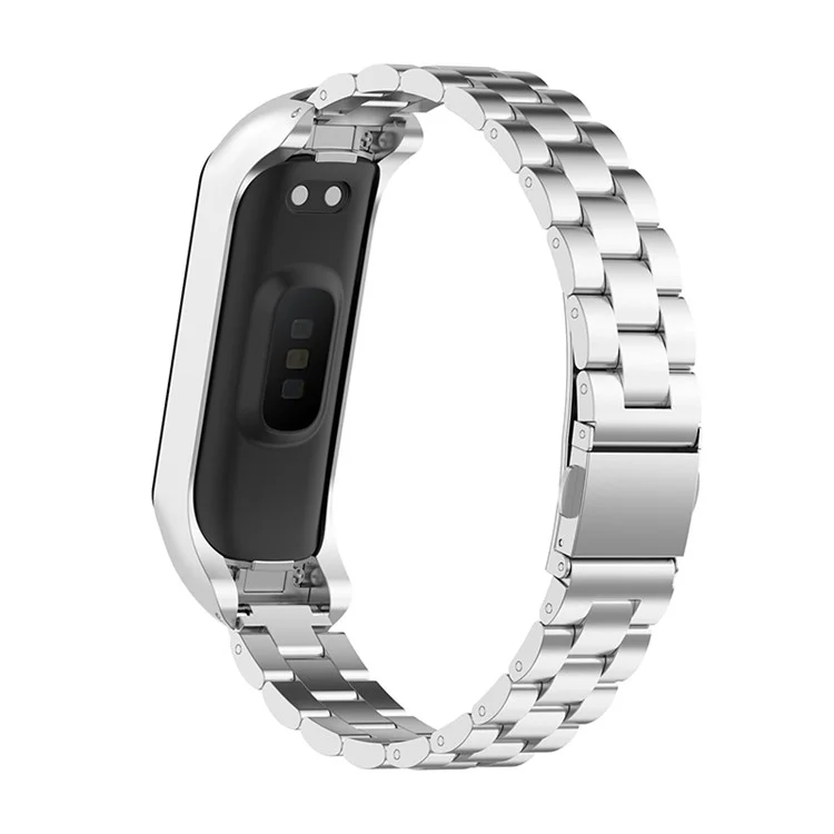 Drei Perlen Dünne Ersatzband Edelstahl Metall Armband Für Samsung Galaxy Fit 2 SM-R220 - Silber-