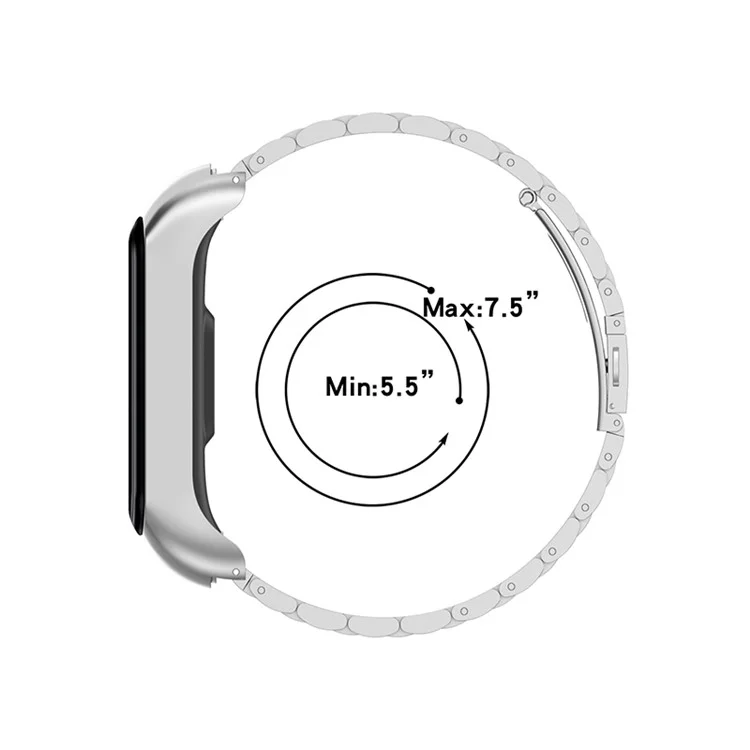 Three Beads Thin Replacement Band Stainless Steel Metal Wristband for Samsung Galaxy Fit2 SM-R220 - Silver