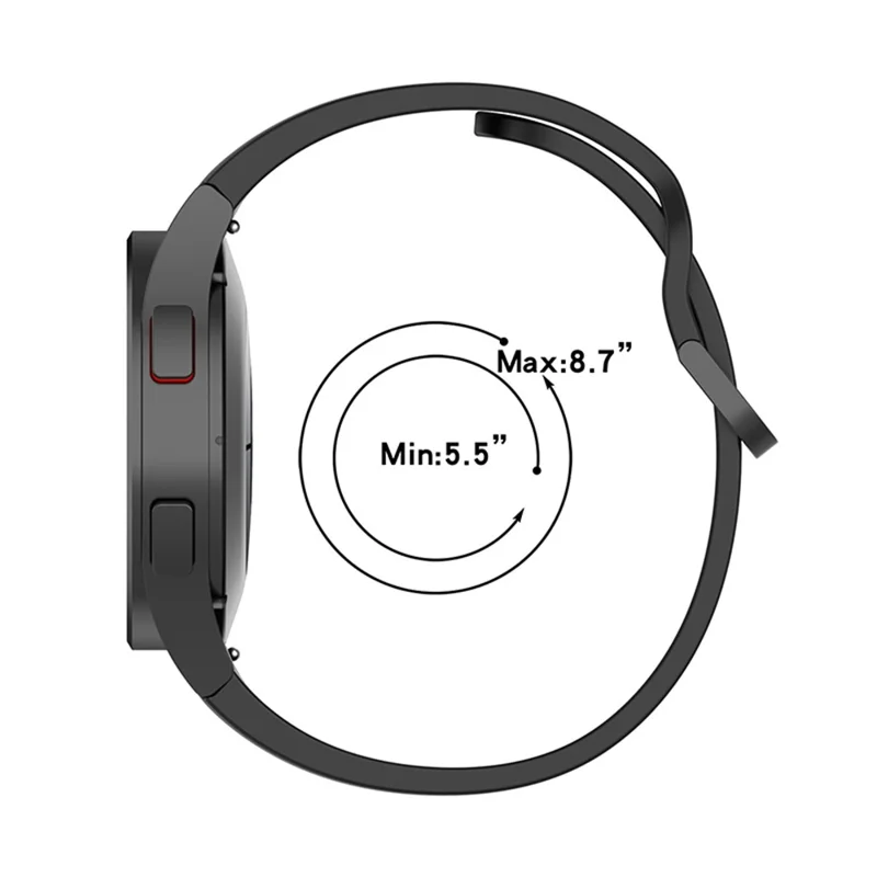 20mm Silicone Watch Bands Replacement Straps for Samsung Galaxy Watch6 40mm 44mm / Watch6 Classic 43mm 47mm / Watch 5 40mm 44mm / 5 Pro 45mm / Watch4 40mm 44mm - Red