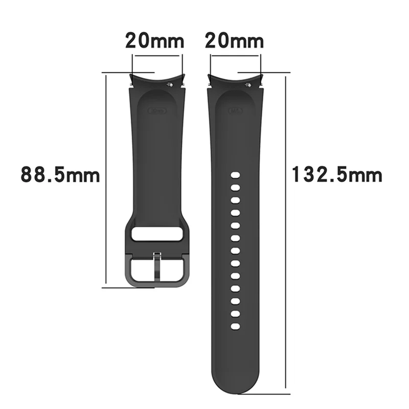 20mm Silicone Watch Bands Replacement Straps for Samsung Galaxy Watch6 40mm 44mm / Watch6 Classic 43mm 47mm / Watch 5 40mm 44mm / 5 Pro 45mm / Watch4 40mm 44mm - Red