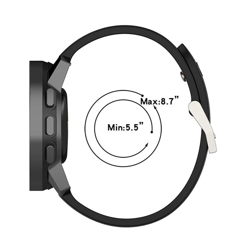 22mm Dual Color Watch Bands Waterproof Adjustable Soft Silicone Replacement Straps for Suunto 9 Speak / Suunto Run - Black / Orange