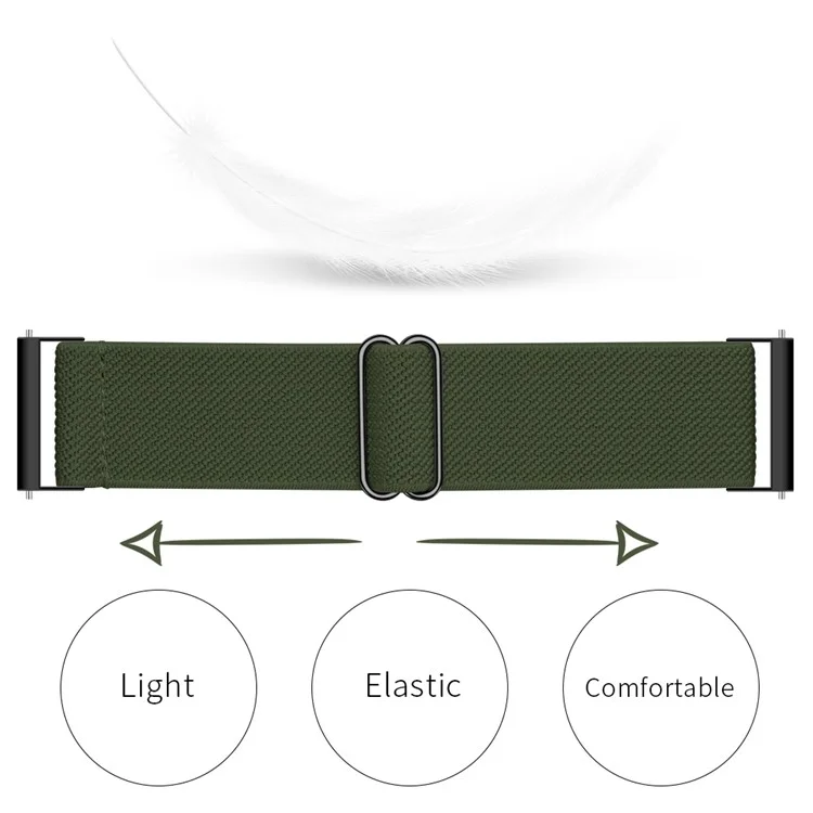 Pulseira de Nylon de 20mm para Samsung Galaxy Watch4 Classic 42/46mm/Watch4 40/44mm - Verde Exército