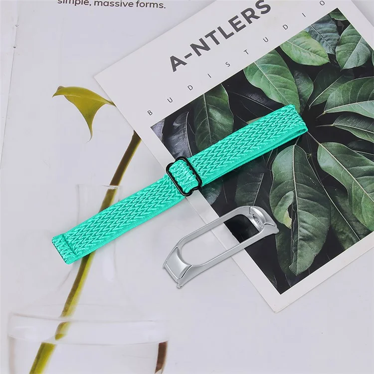 Braided Nylon Strap Watch Band Adjustable Elastic Solo Sports Loop Bracelet for Xiaomi Mi Band 4 / 3 - Mint Green