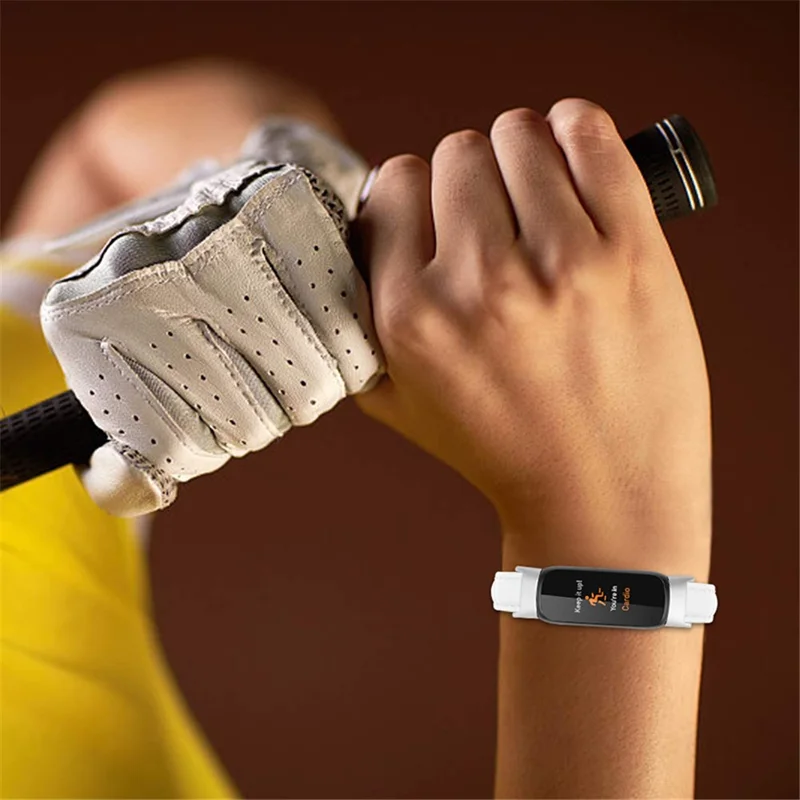 Krokodillederimitat Echtes Leder Ersatz-Armband einstellbar für Fitbit Luxe - Schwarz