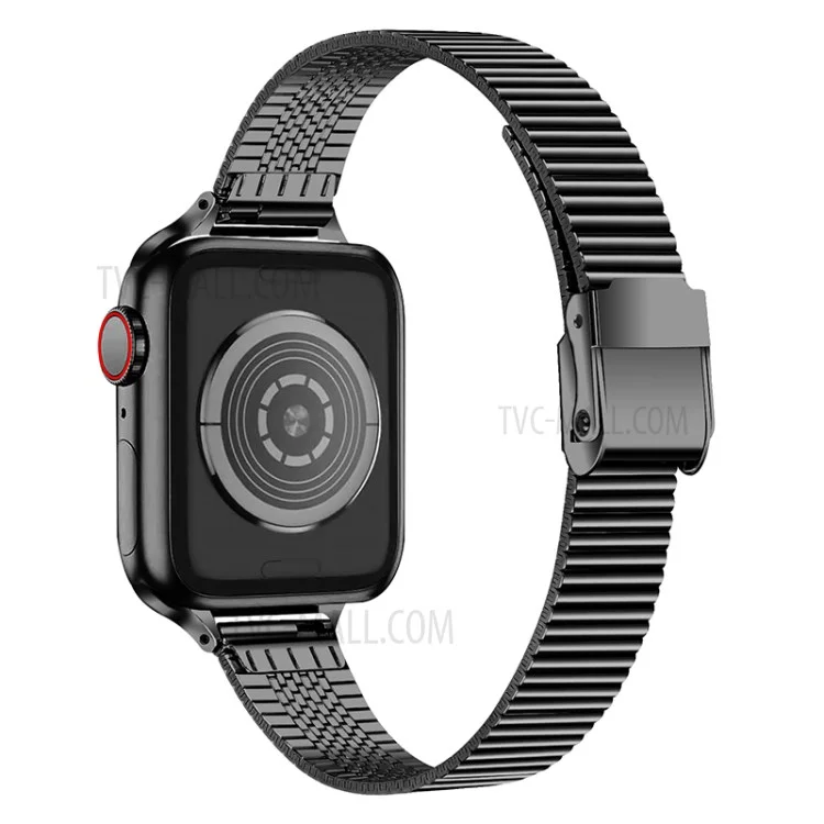Luxurious Stainless Steel Metal Strap Replacement Band for Apple Watch Series 10 42mm / 9 8 7 41mm / 6 5 4 SE SE (2022) SE (2023) 40mm / 3 2 1 38mm - Black