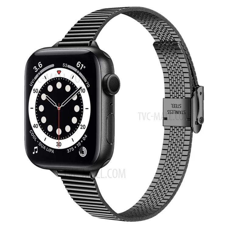 Luxurious Stainless Steel Metal Strap Replacement Band for Apple Watch Series 10 42mm / 9 8 7 41mm / 6 5 4 SE SE (2022) SE (2023) 40mm / 3 2 1 38mm - Black