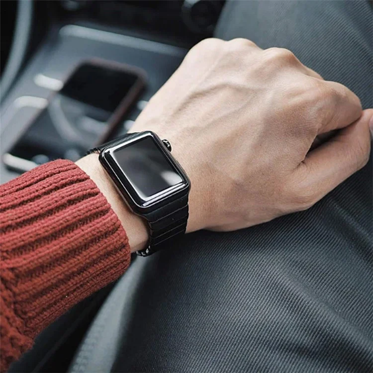 Для Apple Watch Series 8 / 7 41мм Ремешок из нержавеющей стали Металлический ремешок Замена с бабочкой пряжкой - Черный