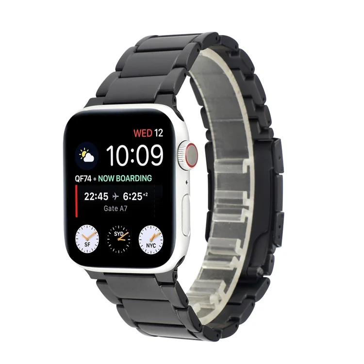 Bouetche en Acier en Acier en Titane Remplacement de la Bande de Montre Réglable Pour Apple Watch Series 7 41mm / Apple Watch Series 6 SE 5 4 40 mm / Série 3 2 1 38 mm - le Noir