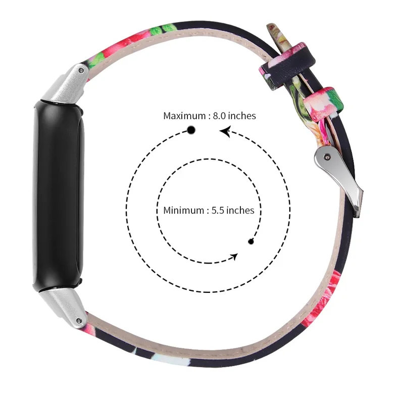 Top Layer Cowhide Replacement Smart Watch Band Adjustable Wrist Strap for Fitbit Luxe - Style A